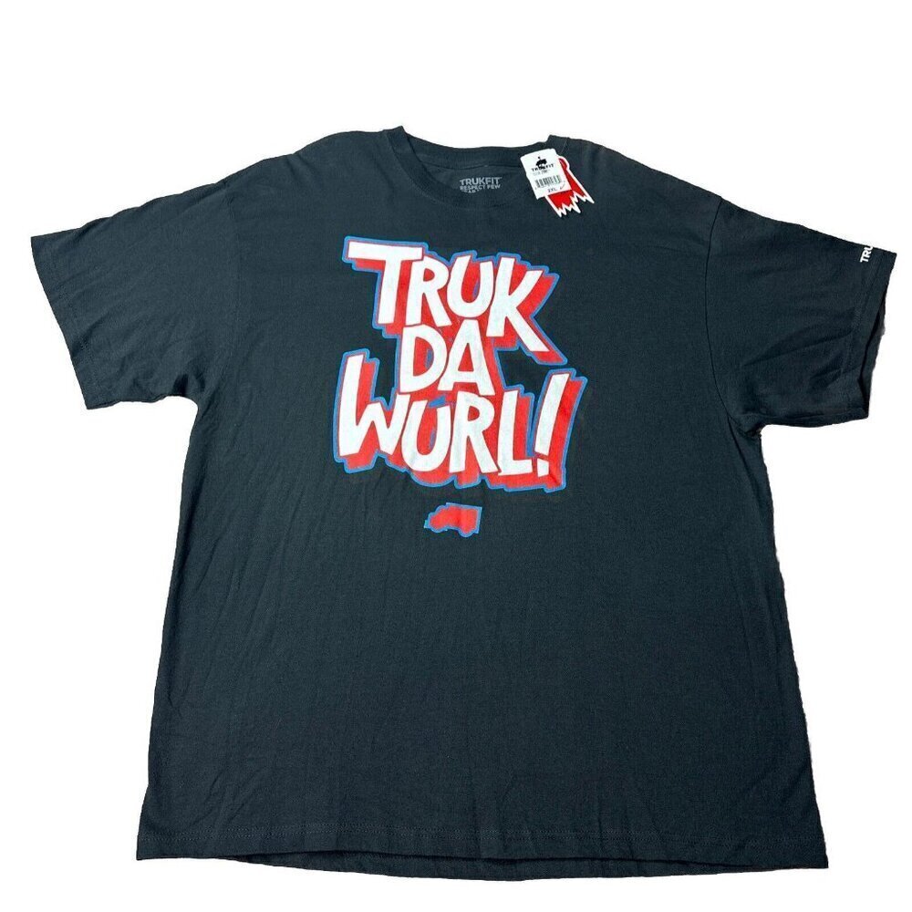 TrukFit Men's T-Shirt Truk Da Wurl Lil Wayne Short Sleeve Black Size 2XL New